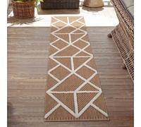 Harper Prism Pattern Water Resistant Indoor Area Rugs Cream 60X220 Cm