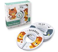 HarperLynn Baby Closet Dividers - Set of 8 Safari Nursery Clothes Organizers - Size Newborn Infant to 2T. Great Gifts Accessories for First Time Parents of Boy or Girl. Fits 1.25 Inch Rod.