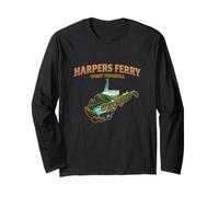 Harpers Ferry West Virginia Vintage Map Scenic River Town Long Sleeve T-Shirt