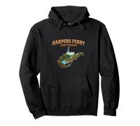 Harpers Ferry West Virginia Vintage Map Scenic River Town Pullover Hoodie