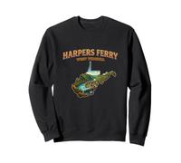 Harpers Ferry West Virginia Vintage Map Scenic River Town Sweatshirt