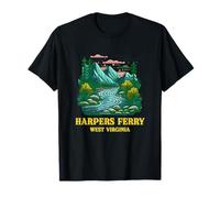 Harpers Ferry West Virginia Vintage Mountain River Outdoors T-Shirt