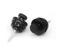 harpfeas 2PCS Big Flated Head Guitar Bass Security Strap Locks Systems Buttons for Fender Strat Tele Electric Acoustic Guitar Bass Parts (Black)