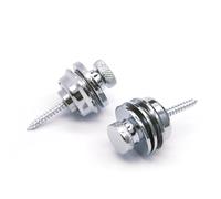 harpfeas 2PCS Big Flated Head Guitar Bass Security Strap Locks Systems Buttons for Fender Strat Tele Electric Acoustic Guitar Bass Parts (Chrome)
