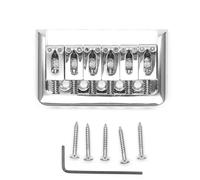 harpfeas 52.5mm Fixed Hardtail Bridge Non-tremolo Electric Guitar Bridge for 6 String Fender Strat Stratocaster Tele Telecaster Guitar Replacement (Chrome)