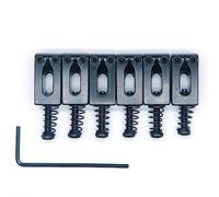 harpfeas 6Pcs Metal 10.5mm Guitar Tremolo Bridge Saddles for Fender Stratocaster Strat Telecaster Tele Electric Guitar (Black)
