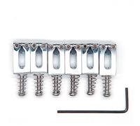 harpfeas 6Pcs Metal 10.5mm Guitar Tremolo Bridge Saddles for Fender Stratocaster Strat Telecaster Tele Electric Guitar (Chrome)