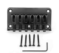 harpfeas 78mm Fixed Hardtail Bridge for 6 String Fender Strat Tele Electric Guitar (Black)