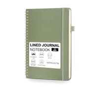 Harphia A5 Hardback Notebook Lined Diary Journal Book for Work and Study. Lined Spiral Journal, 152 Pages, 100gsm Paper, Journals for Writing- A5(6"x8") Green