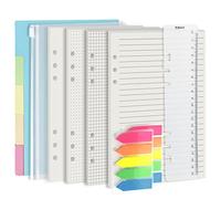 Harphia A5 Planner Inserts with Paper Folder Dividers and Gift - 6 Ring Binder Notebook Refill, Dot, Line, Grid, Plain - 80 Sheets/160 Pages, Premium 100 GSM (8.26x5.59'')