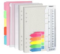Harphia A6 6 Holes Binder Refill Value Set, 90 Sheets Loose Leaf Paper with Stickers and dividers, Planner Inserts with Binder Pockets for refillable Notebook (Dot, A6)