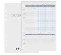 Harphia Workout Tracker Planner Replacement Sheets with 6 Ring Binder, Fitness Journal Notebook Inserts, A5 Size, Efficient and Professional