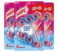 Harpic Active Fresh 6 Powers Toilet Rim Block, Tropical Blossom Fragrance 2 x 35g, Pack of 3