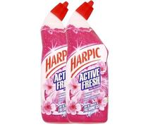 Harpic Toilet Cleaner Active Fresh Pink Blossom – Kills 99.9% Bacteria, Pack of 2 (750ml)