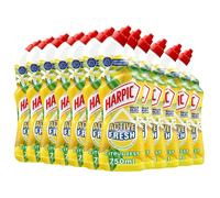 Harpic Active Fresh Toilet Cleaning Gel, Citrus Zest , Pack 12 x 750 ml, Infused with Essential Oils, Kills 99.9% of Bacteria, Toilet Cleaner