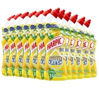 Harpic Active Fresh Toilet Cleaning Gel, Citrus Zest , Pack 12 x 750 ml, Infused with Essential Oils, Kills 99.9% of Bacteria, Toilet Cleaner