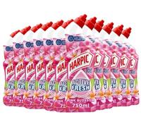 Harpic Active Fresh Toilet Cleaning Gel, Pink Blossom, Pack 12 x 750 ml, Infused with Essential Oils, Kills 99.9% of Bacteria, Toilet Cleaner