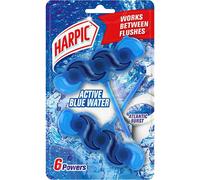 Harpic Active Fresh Toilet Rim Block Twin Pack, Atlantic Fresh, Pack of 1, Anti-Limescale, Dirt Remover, Lasts up to 10 weeks and up to 500 flushes