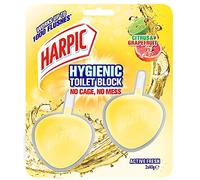 Harpic Active Fresh Toilet Rim Block Twin Pack, Citrus and Graperuit, Pack of 6, Anti-Limescale, Dirt Remover, Lasts up to 60 weeks and up to 3000 flushes, Toilet Cleaner, Toilet Freshener