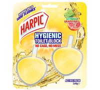Harpic Active Fresh Toilet Rim Block Twin Pack, Citrus and Graperuit, Pack of 6, Anti-Limescale, Dirt Remover, Lasts up to 60 weeks and up to 3000
