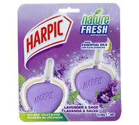 Harpic Active Fresh Toilet Rim Block Twin Pack, Lavender & Sage, Pack of 6, Anti-Limescale, Dirt Remover, Lasts up to 60 weeks and up to 3000 flushes,