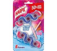 Harpic Active Fresh Toilet Rim Block Twin Pack, Tropical Blossom, Anti-Limescale