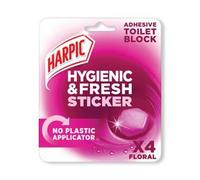 Harpic Hygienic Fresh Sticker Adhesive Toilet Block Floral x4 Tabs (Pack of 6) 3275290