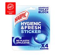 Harpic Adhesive Toilet Block Sticker – Marine – Pack of 4 – Up to 8 Weeks – No Plastic Applicator