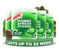 Harpic Hygienic Fresh Sticker Adhesive Toilet Block Pine Pack 4 x 4 Sticker