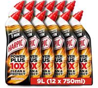 Harpic Powerplus Toilet Cleaning Gel, Original Scent, Pack 12 x 750 ml, Removes Limescale, Kills 99.9% of Bacteria, Powerful Deep Clean Toilet Cleaner, toilet freshener