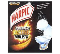 Harpic Powerplus Active Tablets, Original Scent, Pack 6 x 8 Tablets, Deep Clean Without Scrubbing, Removes 100% Limescale, Toilet Cleaner