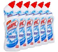Harpic Toilet Bleach Gel, Original Scent, Pack 6 x 750 ml, Kills 99.9% of Bacteria, Toilet Cleaner