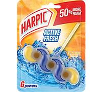 Harpic Active Fresh Toilet Rim Block 6 Powers Sparkling Citrus 35g 3119589/SINGLE