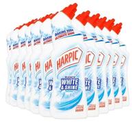 Harpic White & Shine Toilet Bleach Gel, Original Scent, Pack 12 x 750 ml, Kills 99.9% of Bacteria, Toilet Cleaner