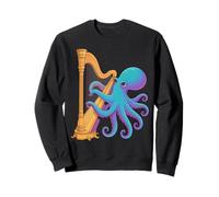 Harping Harp Instrument Harpist Music Octopus Playing Harp Sweatshirt