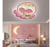 Harpochten LED Children's Room Ceiling Light, Modern Dimmable Ceiling Lamp With Remote Control, Unicorn Astronaut Design, Boys And Girls Room Lighting For Bedroom, Living Room, Study, Dining Room Lamp