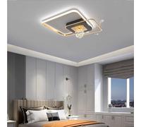 Harpochten LED Living Room Lamp Dimmable Ceiling Light with Remote Control Light Color/Brightness Adjustable Ceiling Lamp Aluminum Acrylic Rings Restaurant Bedroom Interior Ceiling Light(B/50CM/56W)