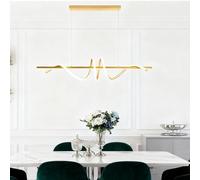 Harpochten LED Modern Dining Table Hanging Lamp Ceiling Lights Pendant Lamp Height Adjustable Chandelier Lamp Iron Aluminum Silicone for Living Room Dining Room Kitchen Bedroom(Gold)