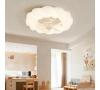 Harpochten Quiet LED Ceiling Fan with Light, 6 Wind Settings and Dimmable, Shaking Head, Modern Ceiling Lamp with Fan, for Children's Room, Bedroom, Kindergarten, Living Room, etc.