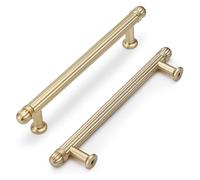 Harpoon 10 Pack Kitchen Cabinet Handles,Vintage Cabinet Bar Pulls,Drawer Handles Classic Home Hardware,5 inch 128mm Hole Center Brushed Gold