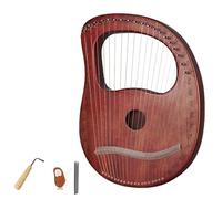 Harps Musical Instruments 16/19 Strings Lyre Harp Love Song Music Thumb Lute Stringed Instrument Gift With Tuning Wrench(19Dark brown)