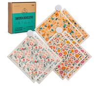 Harps&Seb Swedish Dishcloths - 6 Pack, Reusable Paper Towels with Clips, Super Absorbent Washable Non-Scratch Swedish Dish Towels, No Odor, Biodegradable