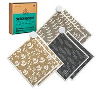 Harps&Seb Swedish Dishcloths for Kitchen Dish Towels - 6 Pack, Reusable Paper Towels with Clips, Super Absorbent Washable Non-Scratch Swedish Dish Towels, No Odor, Biodegradable