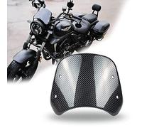 HARPUOU Universal Motorcycle Windshield Carbon Wind Deflector Windscreen Front Flyscreen with Mount for Motorbike 5"-7" LED Headlight