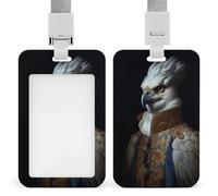 Harpy Eagle Dressed As Gentleman ID Badge Holder Retractable Clip Card Holder Card Protector Name Badge Name Tag for Work Office Doctor Nurse