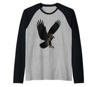 Harpy Eagle in Flight Wildlife Art Raglan Baseball Tee
