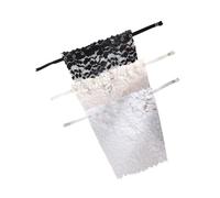 HARR 3 Pcs Lace Privacy Invisible Bra for Woman Lady Clip-on Mock Camisole Bra Insert Overlay Modesty Panel Vest, Mixed Color, One Size White