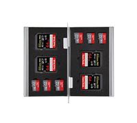 Harrd Shell Water Resistant Multi Use Memory Card Case for SD/SDHC/SDXC/microSD/microSDHC/microSDXC/Pro DUO/Compact Flash Cards (4 x SD & 6 x MicroSD Silver Aluminium)