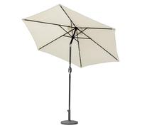 Harrier 2.7m Garden Parasol with Crank Handle & Tilt Function [7 Colour Options] - Outdoor Garden Patio Umbrella with Optional Waterproof Cover + Weights (Cream, Parasol + Cover + 12kg Concrete Base)