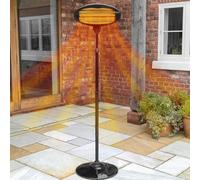 HARRIER 2000w Rounded Standing Outdoor Patio Heater | 3 Energy Efficient Heat Settings | 2-in-1 Wall Mounted & Freestanding with 9kg Base Weight & Portable - Optional Cover (Patio Heater + Cover)